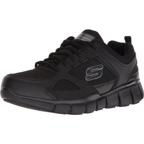 Skechers Men`s Telfin-sanphet Industrial Shoe Black Leather Courdura