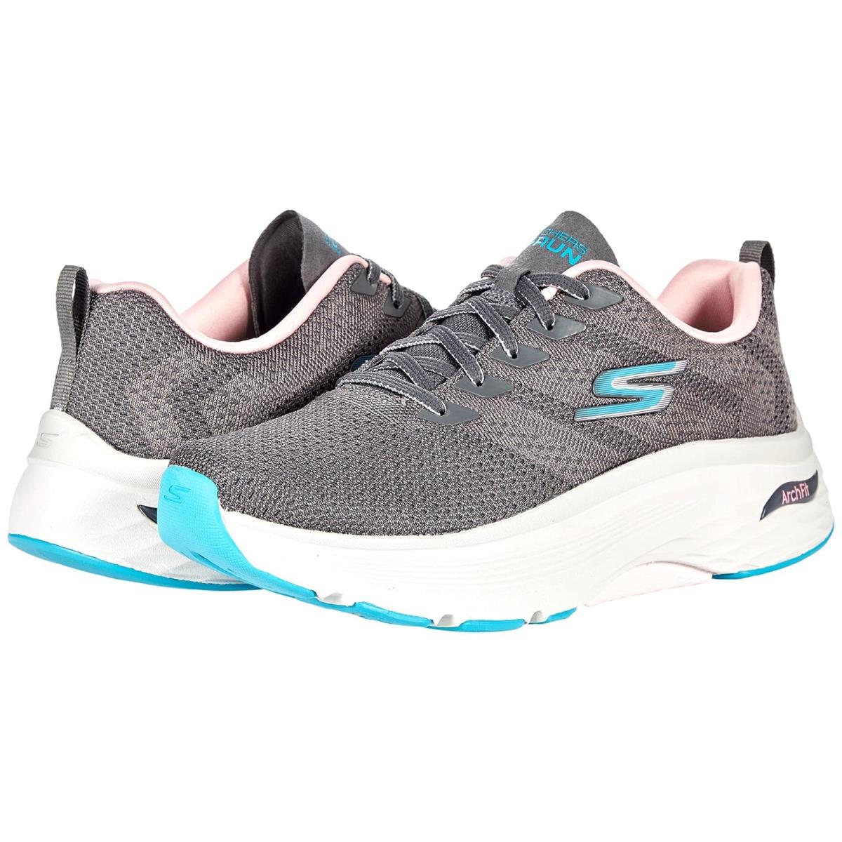 Woman`s Sneakers Athletic Shoes Skechers Max Cushioning Arch Fit Charcoal