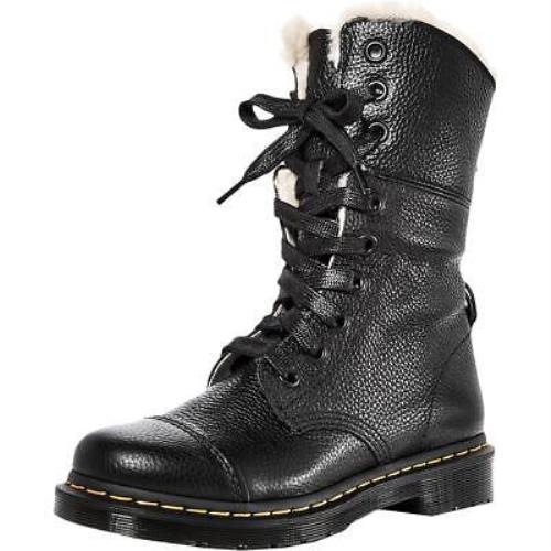 Dr. Martens Womens Aimilita Fl Black Combat Boots Shoes 5 Medium B M Bhfo 8342