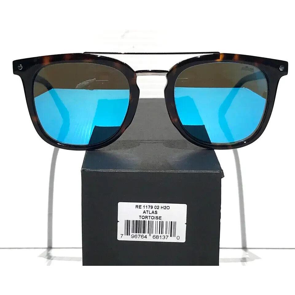 Revo Atlas Tortoise Silver Polarized Blue Glass Lens Sunglass 1179 02