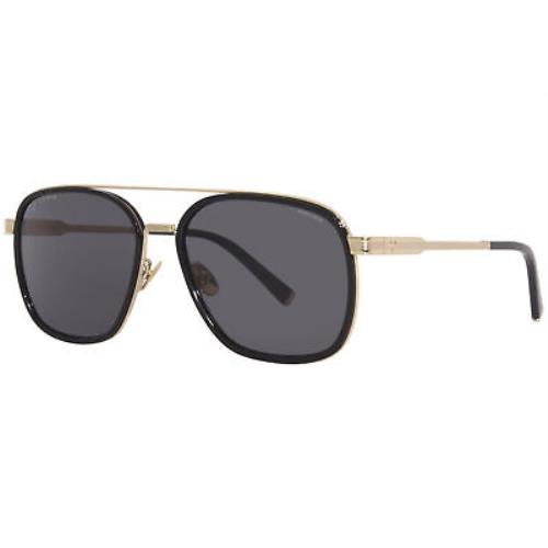 Police Lewis21 SPLC49 0BLK Sunglasses Men`s Gold/black/dark Grey Lenses 58mm