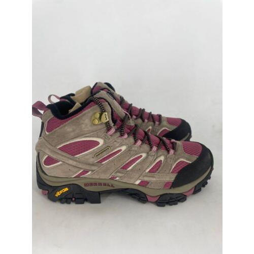 Merrell Womens Moab 2 Mid Waterproof Shoes Boulder/blush J06052 Size 8.5