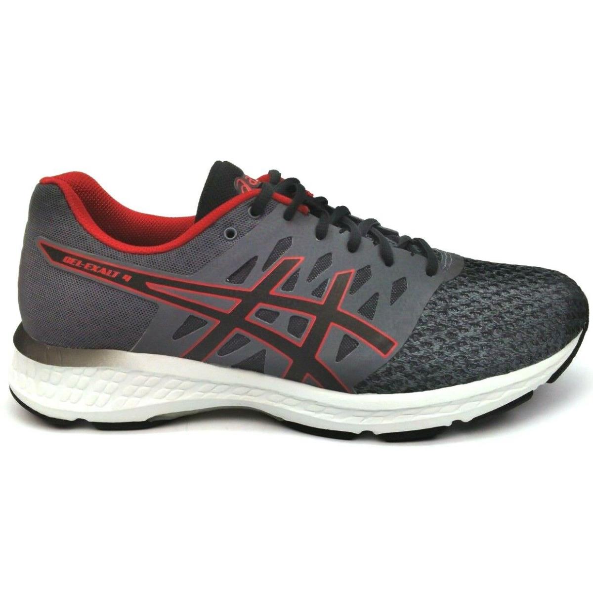 Asics Men`s Gel Exalt 4 Lightweight Running Shoes Black Red White Grey Size 8