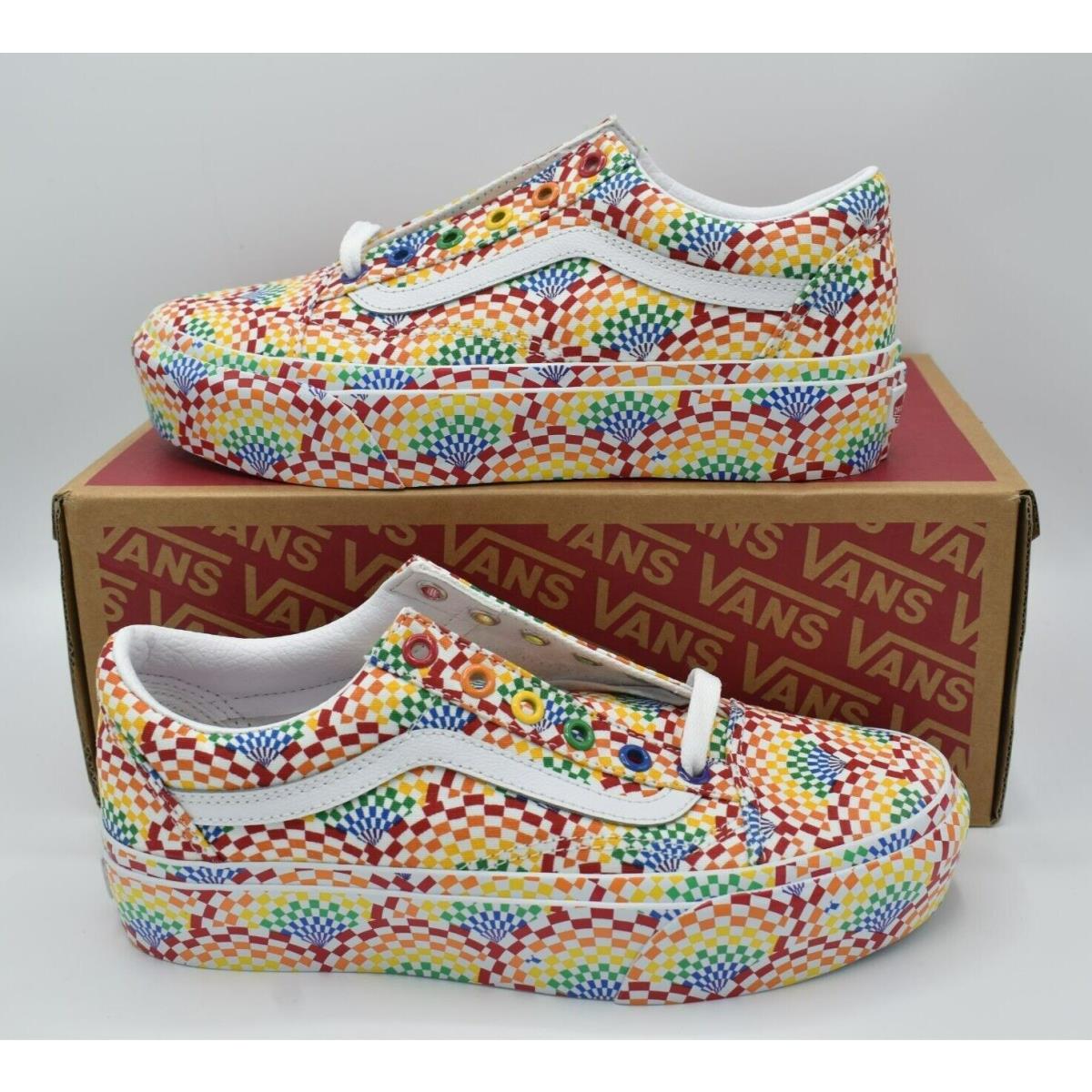 Vans Womens Size 9.5 Old Skool Multicolored Pride Lgbtq+ Platform Sneakers Shoes