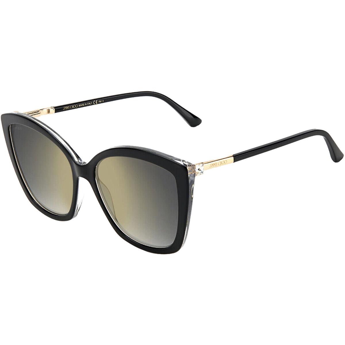 Jimmy Choo Nat Women`s Black Cat Eye Sunglasses w/ Gradient Lens 0807-FQ - Italy