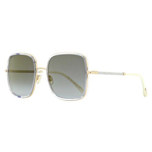 Jimmy Choo Women`s Sunglasses Gold Crystal Square Plastic Frame Jayla/s 0LOJ