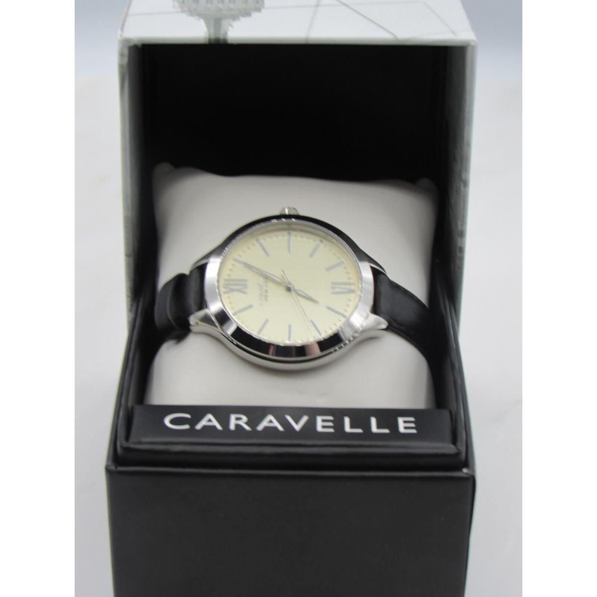 Caravelle New York 43L164 Women`s Round Champagne Analog Roman Numeral Watch