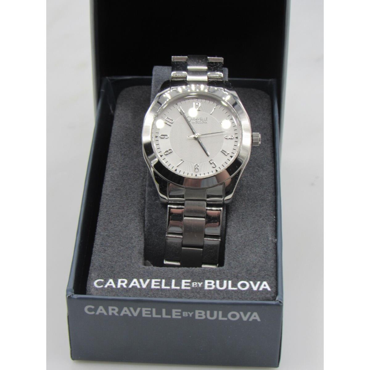 Caravelle watch  - White Dial, Silver Band, Silver Bezel 1