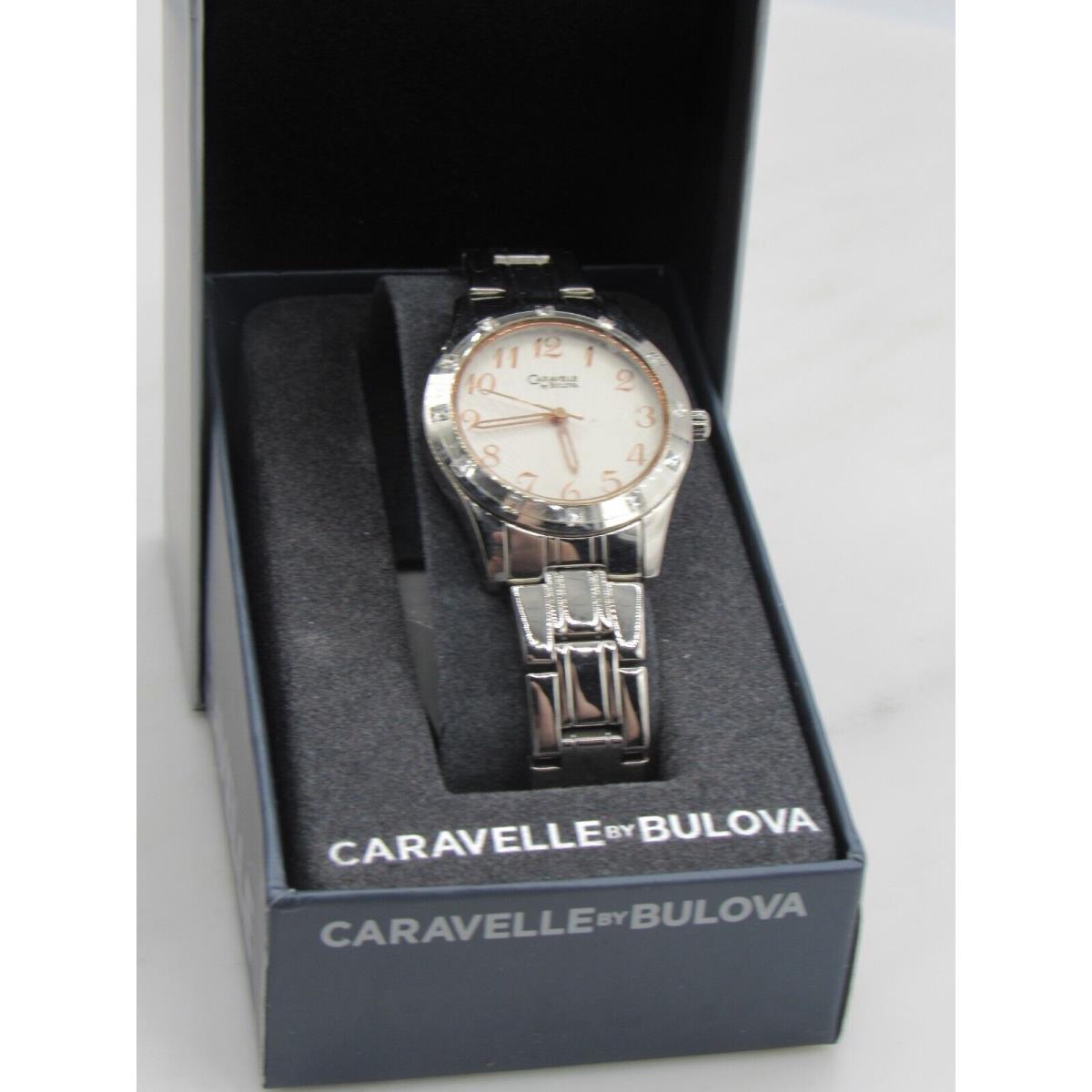 Caravelle BY Bulova 43L154 Women`s Clear Stone Round Analog Watch