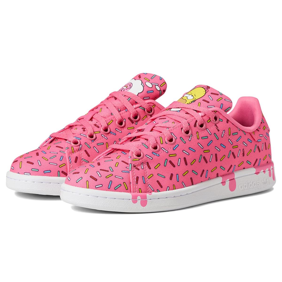 Girl`s Sneakers Athletic Shoes Adidas Originals Kids Stan Smith Big Kid Semi Solar Pink/White/Semi Solar Pink