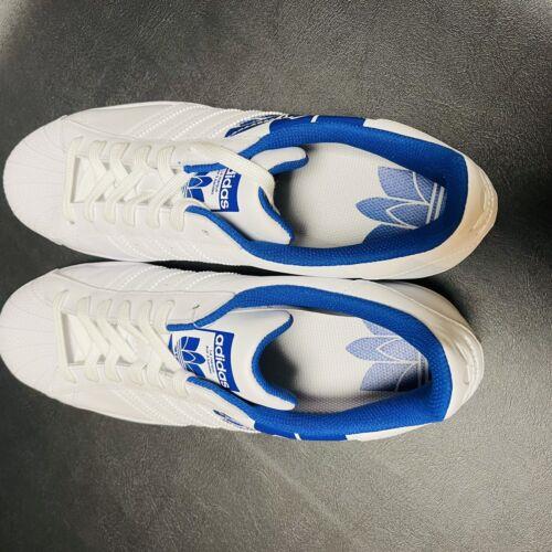 Adidas shoes Superstar - Cloud White / Cloud White / Royal Blue 2
