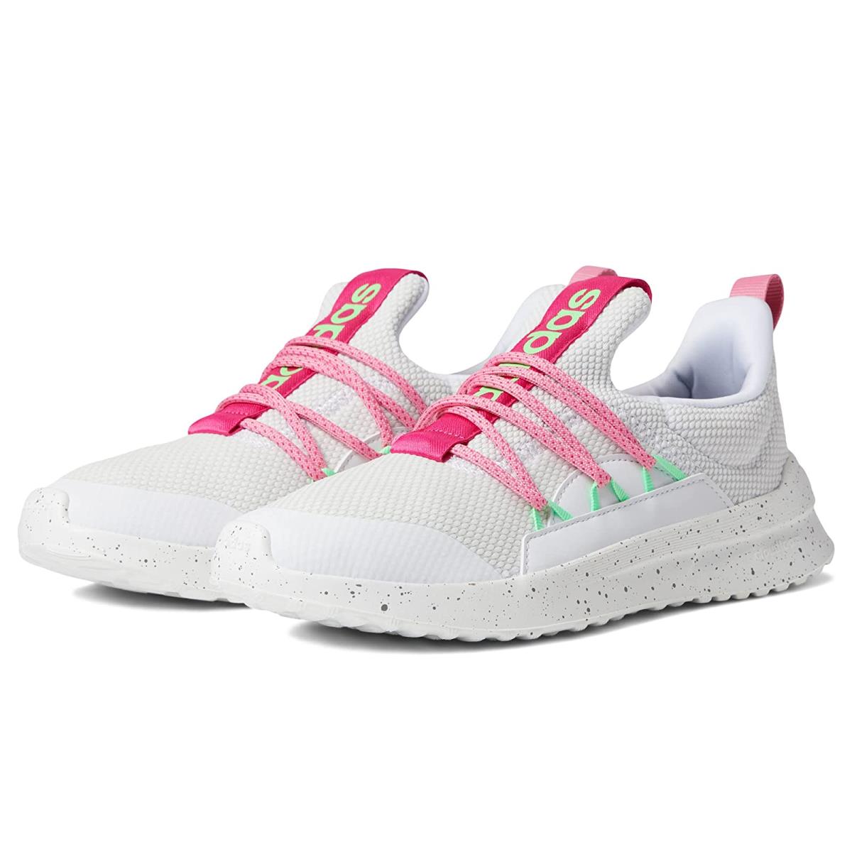 Girl`s Shoes Adidas Kids Lite Racer Adapt 5.0 Little Kid/big Kid White/Grey One/Bliss Pink