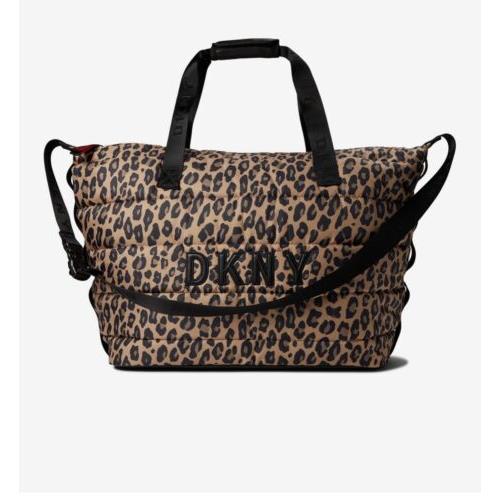 Dkny Nora Puffy Leopard Print Weekender Duffel Bag Quilted