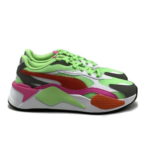 Puma RS-X3 Womens Size 7 Casual Running Shoe Green White Fashion Trainer Sneaker