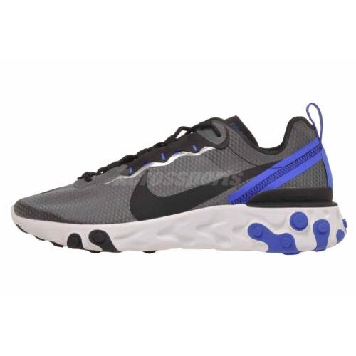 Nike React Element 55 SE Mens Black Blue Grey Running Shoes CI3831-003