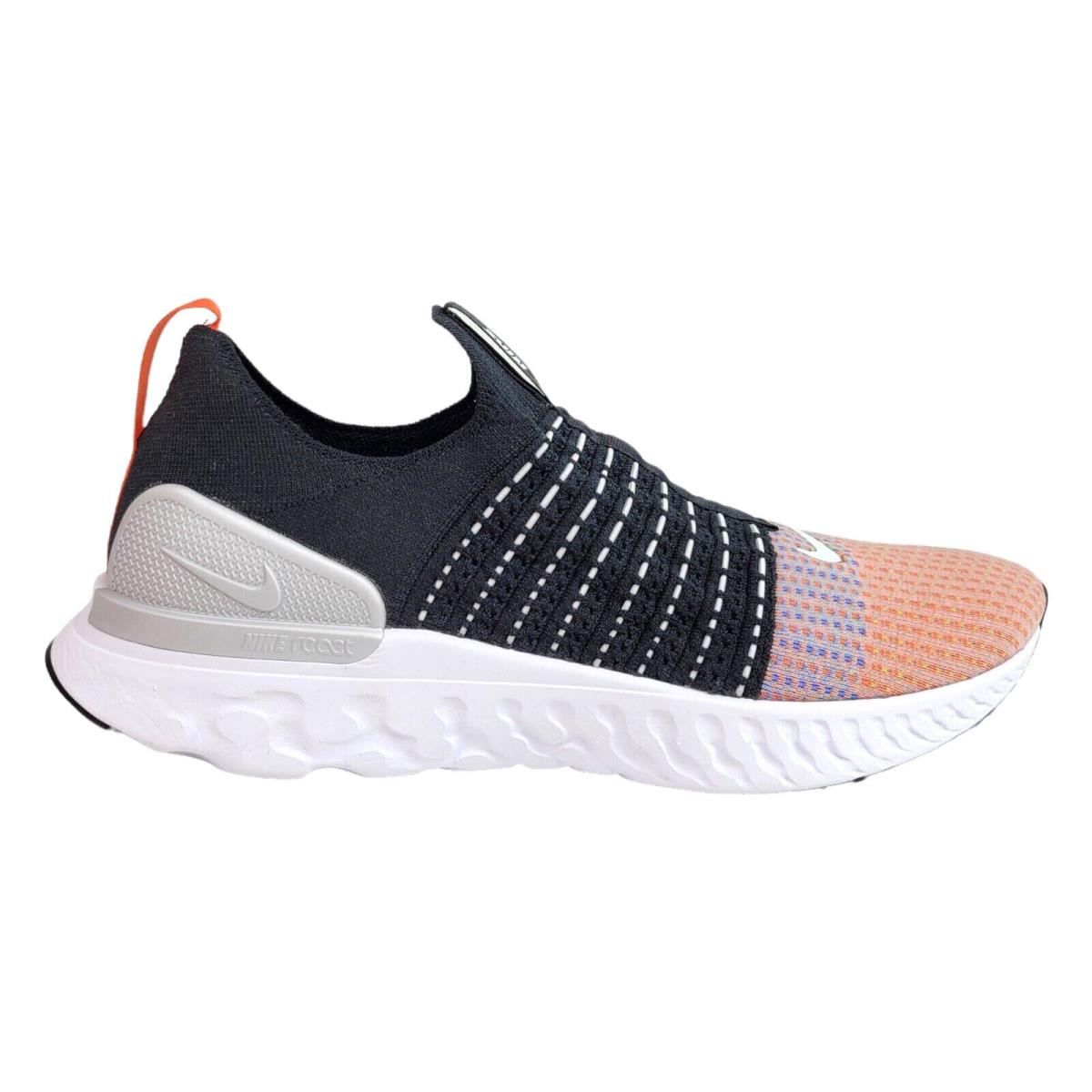 Nike Mens 12.5 13 React Phantom Run Flyknit 2 Running Shoes DQ7647-001 - Multicolor