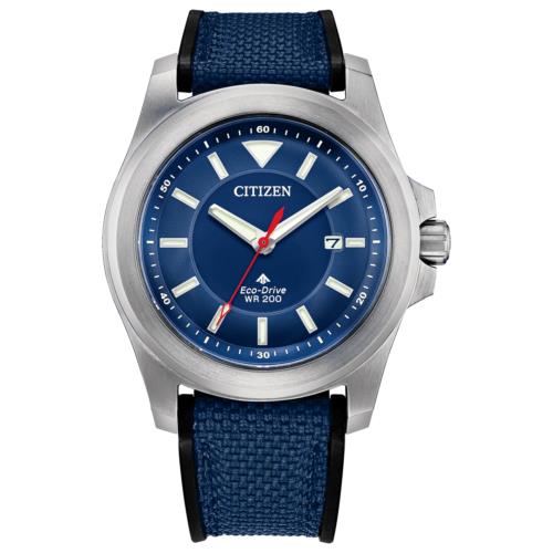 Citizen Eco-drive Men`s Promaster Date Blue Dial Nylon 42mm Watch BN0211-17L