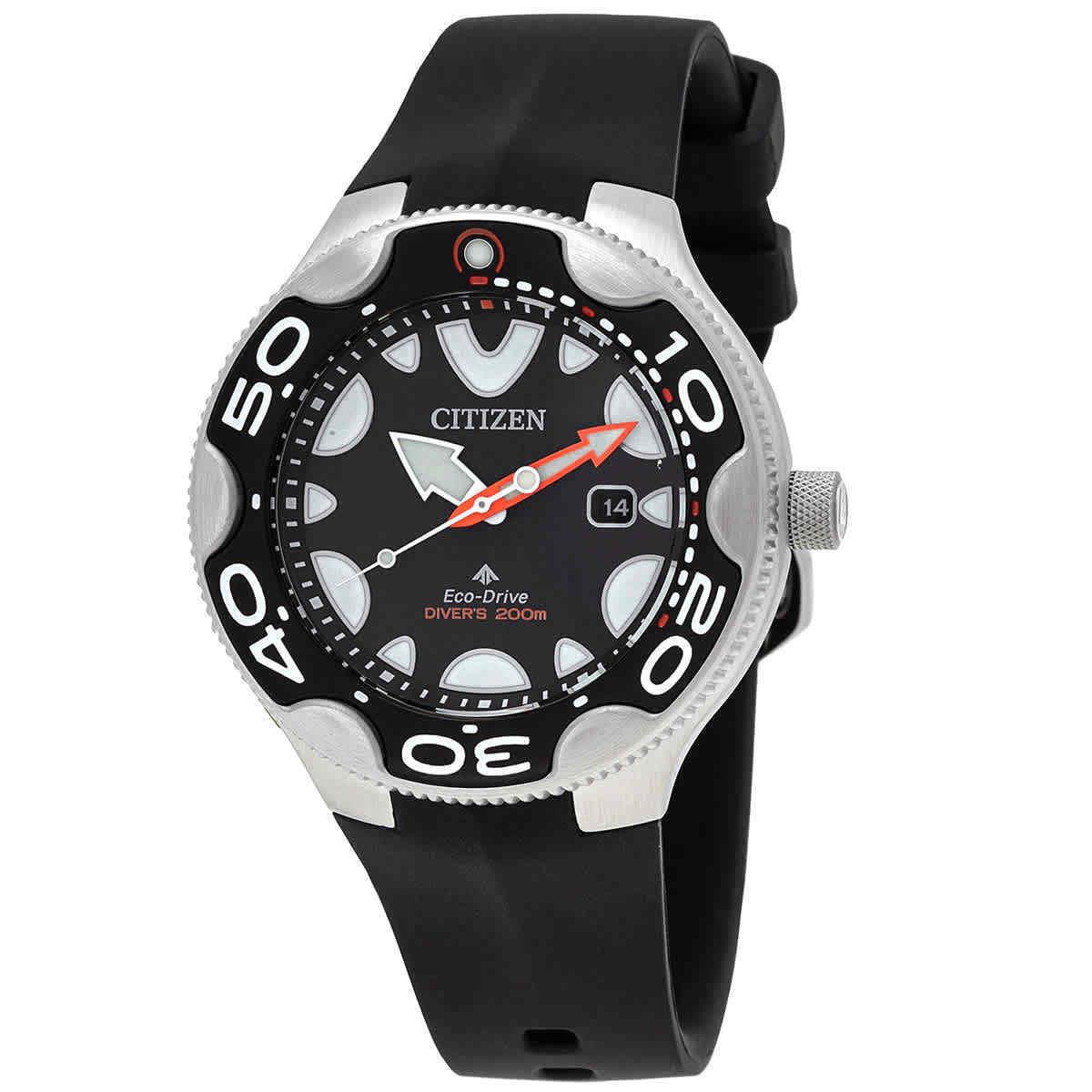 Citizen Promaster Dive Eco-drive Black Dial Men`s Watch BN0230-04E - Dial: Black, Band: Black, Bezel: Silver-tone