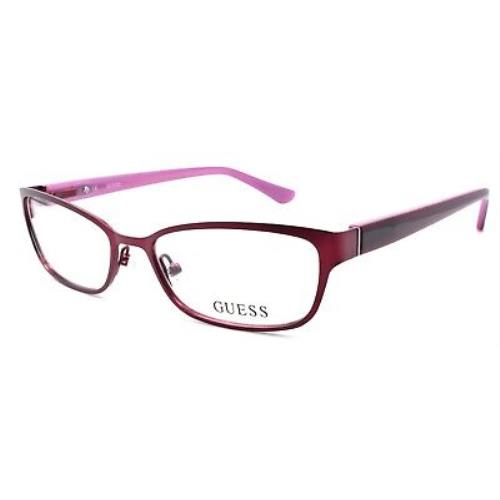 Guess GU2515 070 Women`s Eyeglasses Frames Petite 50-16-135 Matte Bordeaux