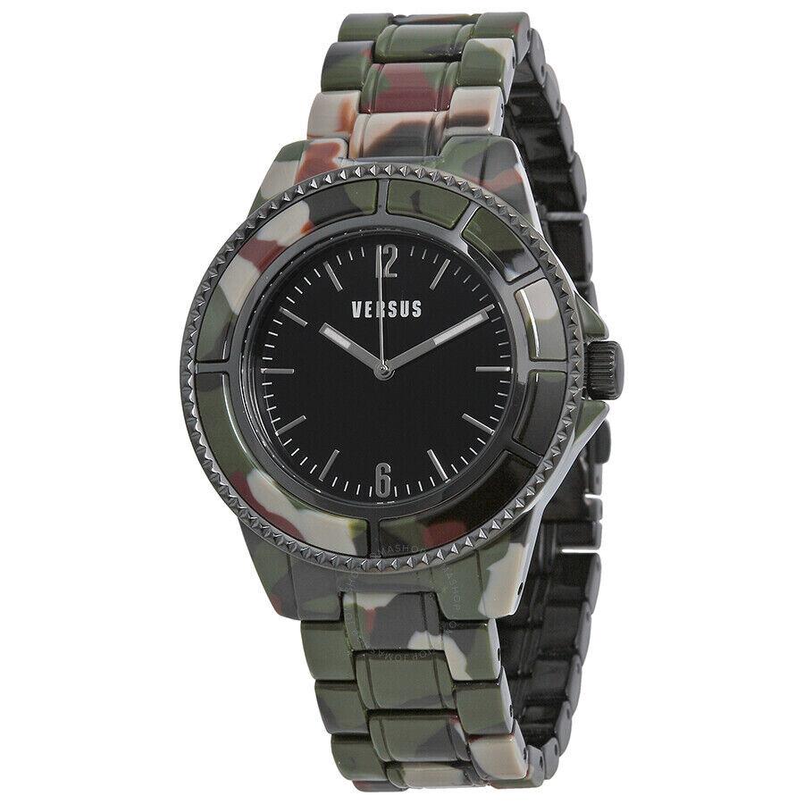 Versus Versace Tokyo SOF030014 Unisex Watch 42MM Camo Japanese Quartz Wristwatch - Dial: Green Camouflage-pattern, Band: Green Camouflage-pattern, Green, Multicolor, Bezel: Green Camouflage-pattern