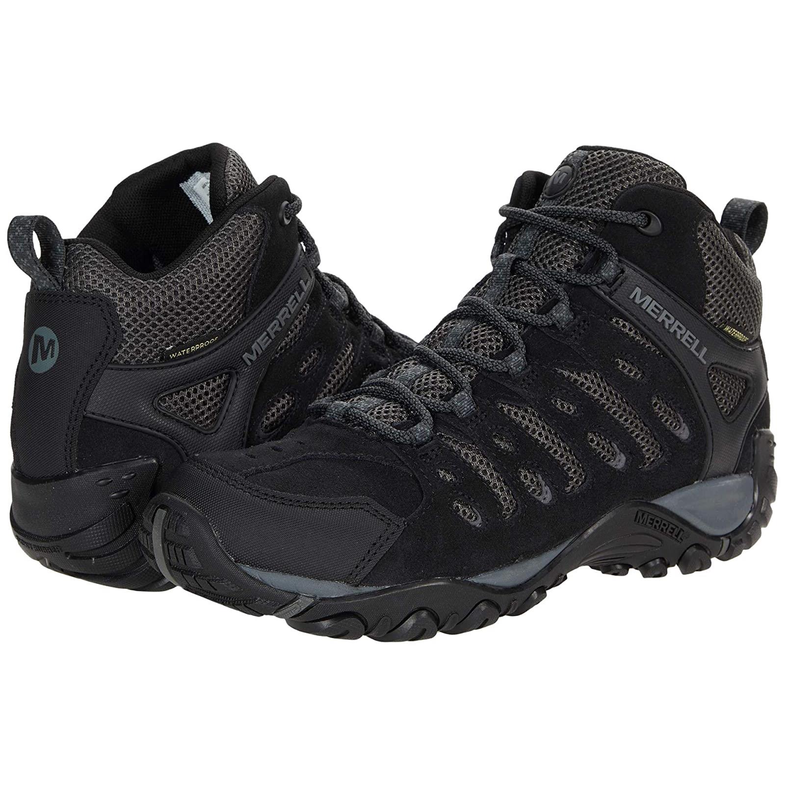 Man`s Sneakers Athletic Shoes Merrell Crosslander 2 Mid WP Black/Granite