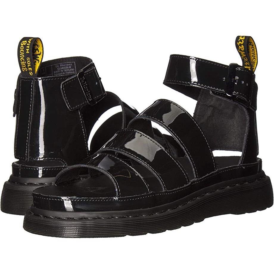 Women`s Shoes Dr. Martens Vegan Clarissa II Leather Sandals 26372001 Black Sz 10