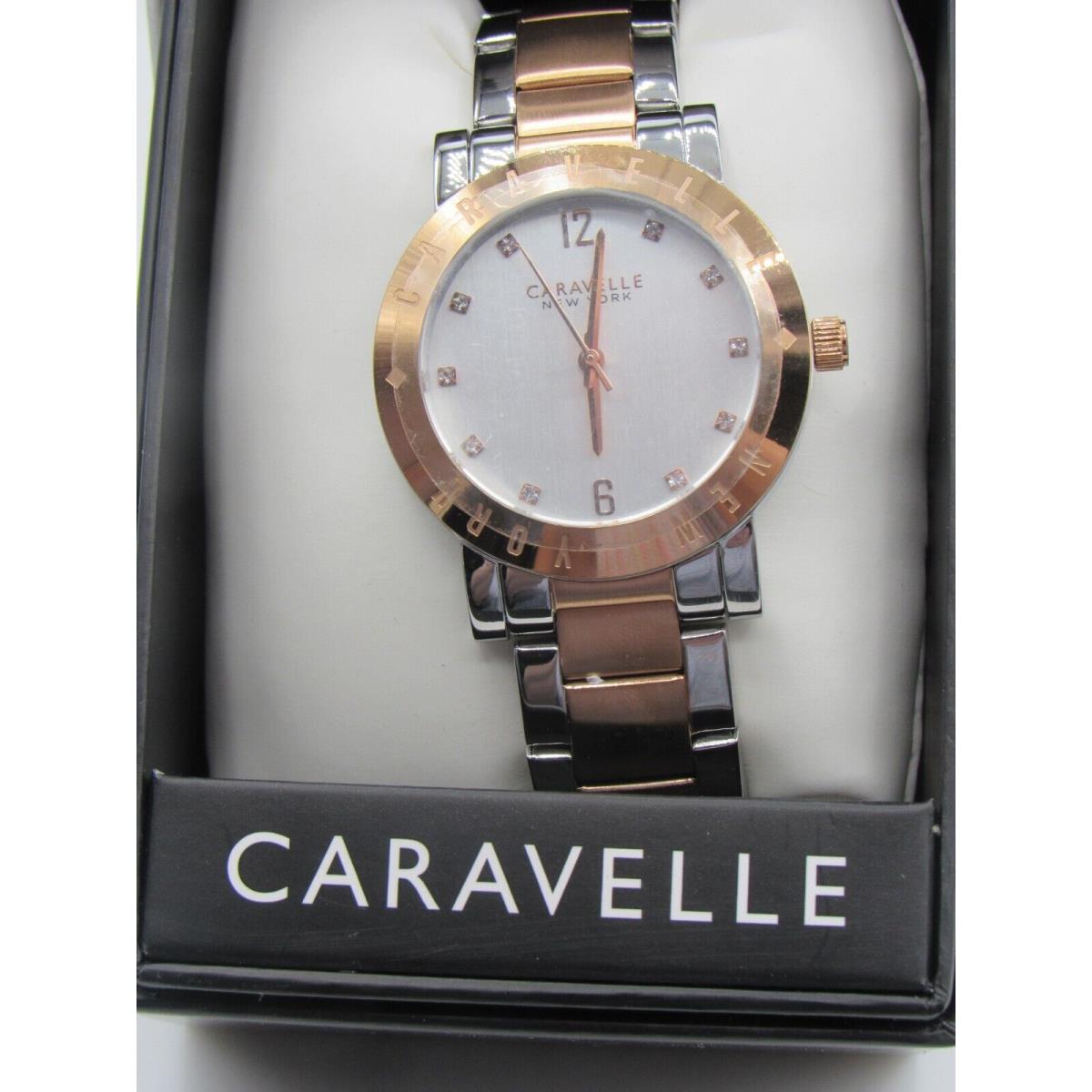 Caravelle York 45L150 Women`s 36MM Silver Dial Rose Gold SS Watch