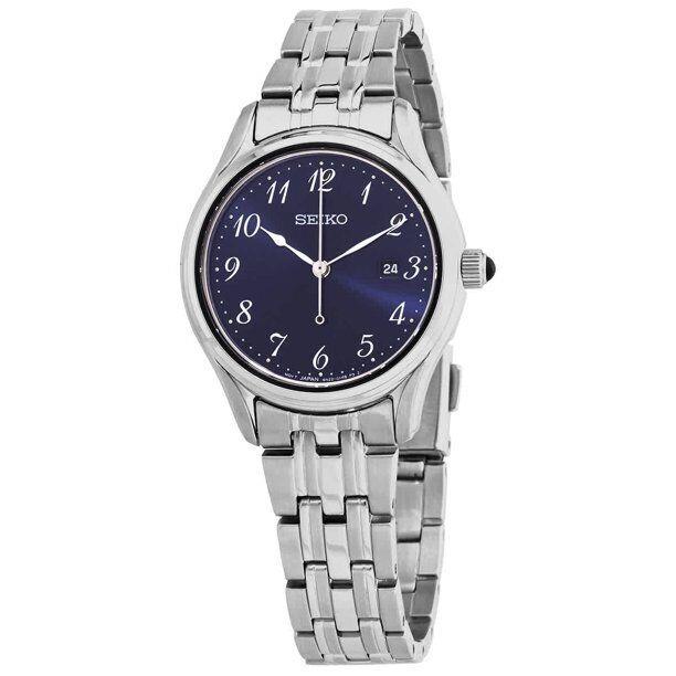 Seiko Ladies Watch Neo Classic Quartz Blue Dial Stainless Steel Bracelet SUR641