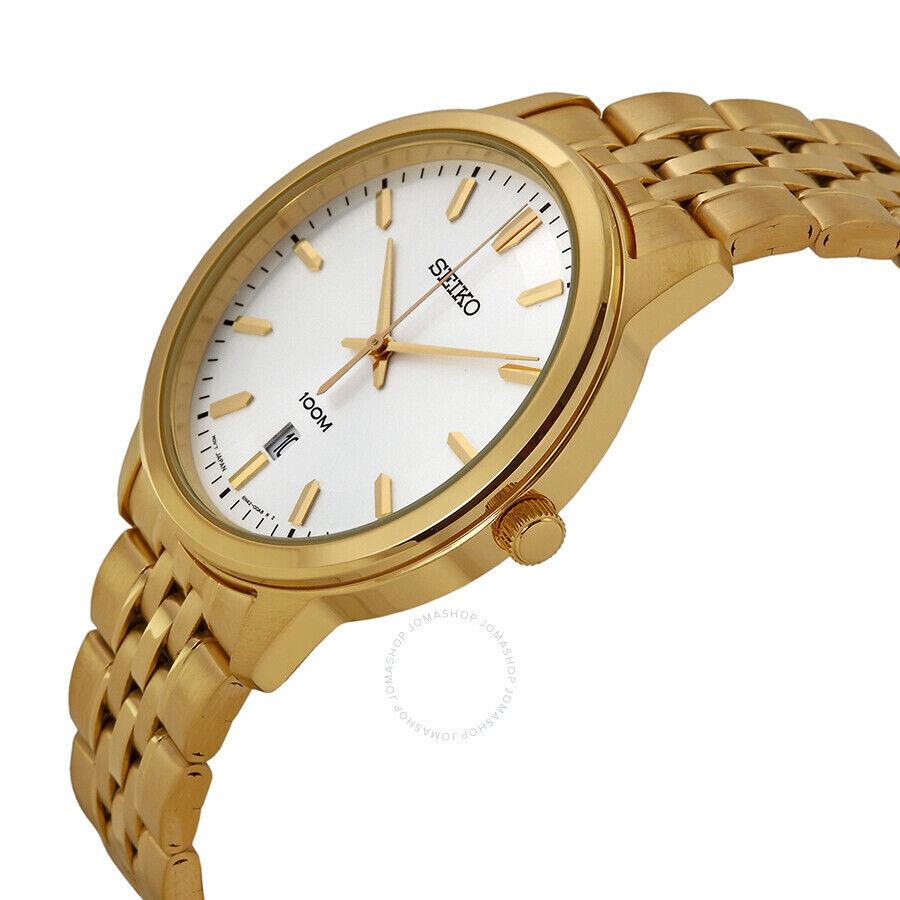 Seiko Classic SUR034 Men`s Watch Gold-tone Steel Japanese Quartz Gold Wristwatch