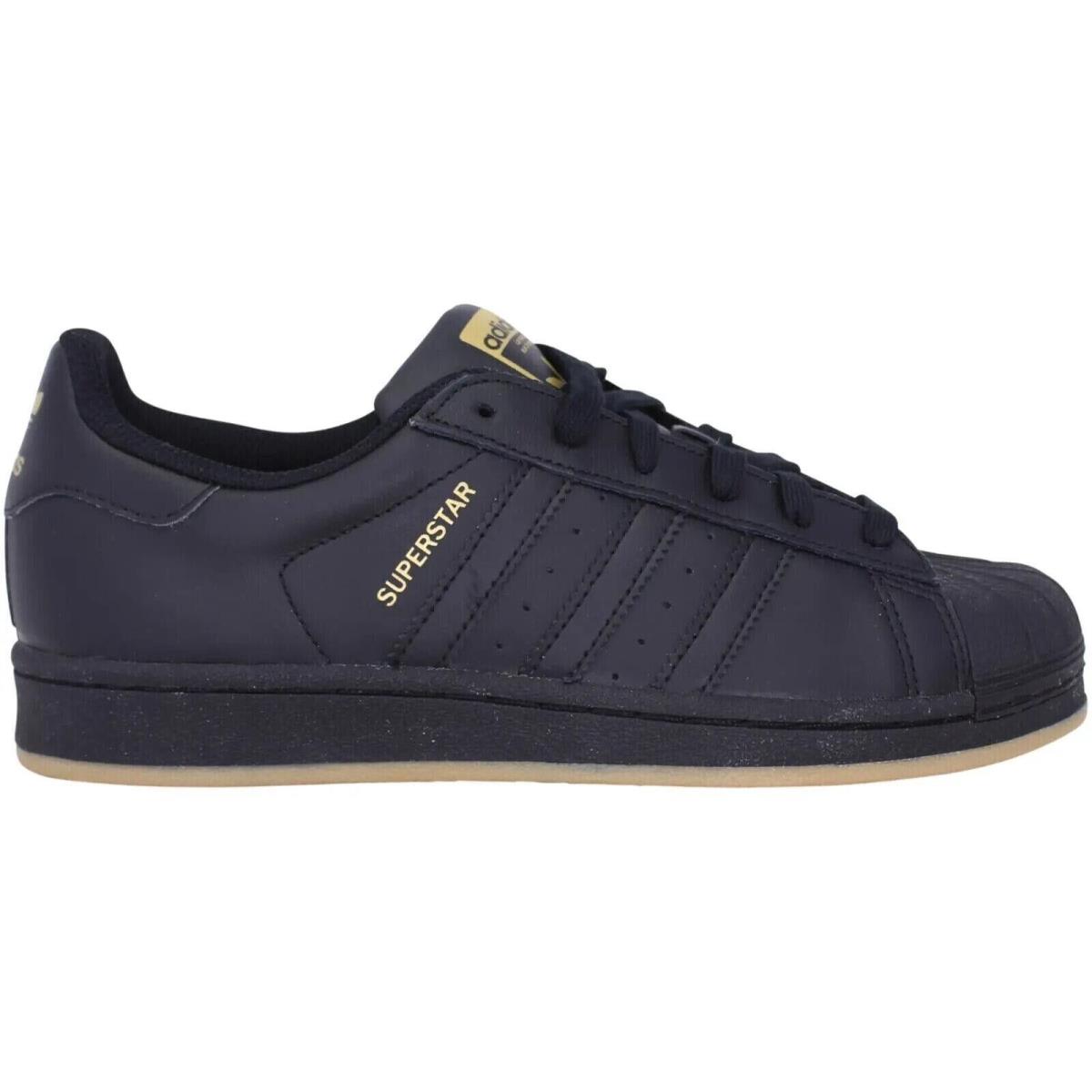 Adidas Superstar BY4358 Men`s Black Gum Leather Sneaker Shoes Size US 8.5 HS1380