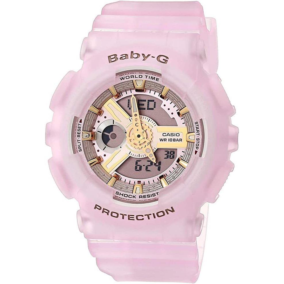 Casio Baby-g BA110SC-4A Analog-digital Pink Semi-transparent Resin ...