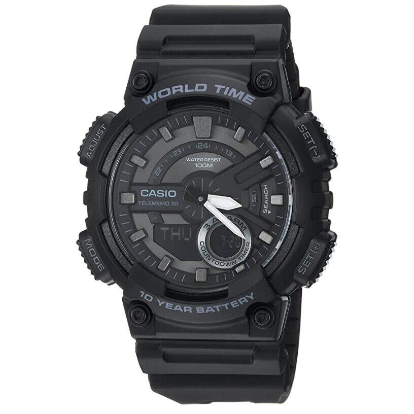 Casio - AEQ110W-1BV - Sports Quartz Watch with Resin Strap - Black