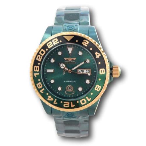 Invicta Pro Diver Automatic Men`s 47mm Green Label Grand Diver Watch 38576 Rare - Green Dial, Green Band, Black Bezel
