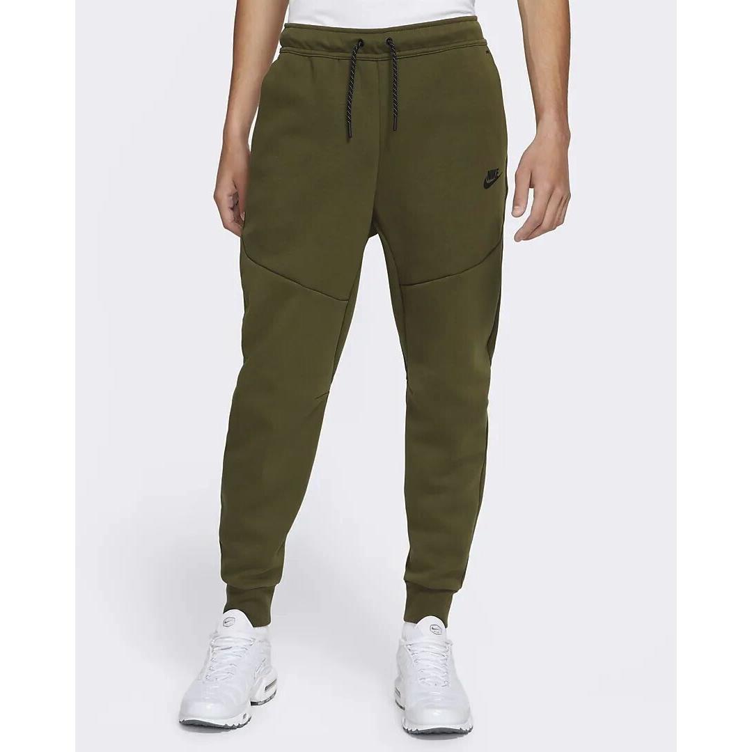 Nike Sportswear Tech Fleece Joggers Pants Tapered Cuffed Olive Green Medium