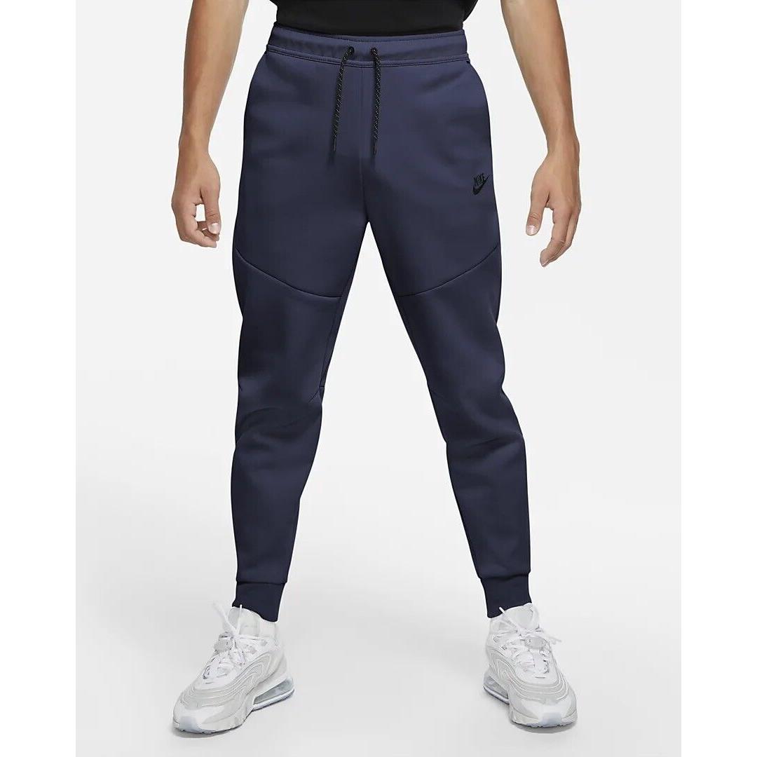 Nike Sportswear Tech Fleece Joggers Pants Tapered Cuffed Navy Blue Large