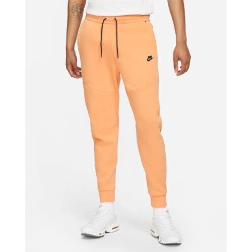 Nike Tech Fleece Washed Jogger Pants CZ9918-835 Orange Frost Men`s Small S