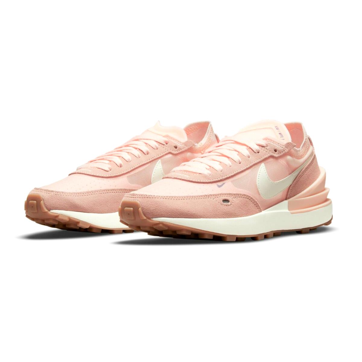 Nike Waffle One Womens Size 7 Sneaker Shoes DC2533 801 Pale Coral White