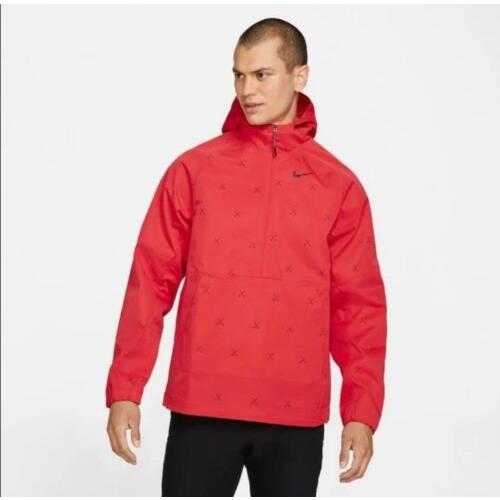 Nike Golf Hooded Anorak Half Zip Jacket Red Men`s XL DA2839-631