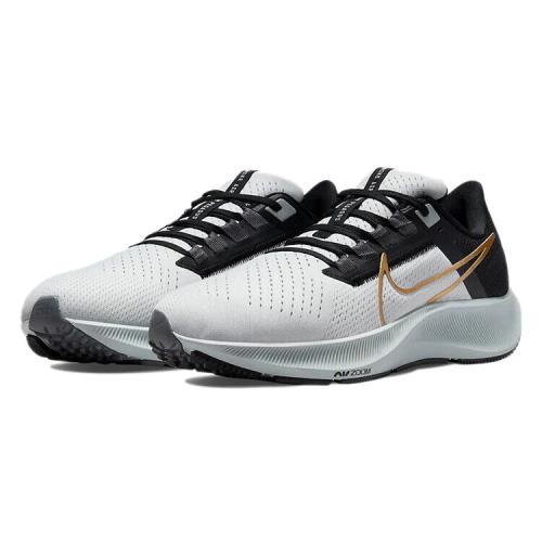 Nike Air Zoom Pegasus 38 Running Shoes Black / White / Gold Sz 9 CW7356 007