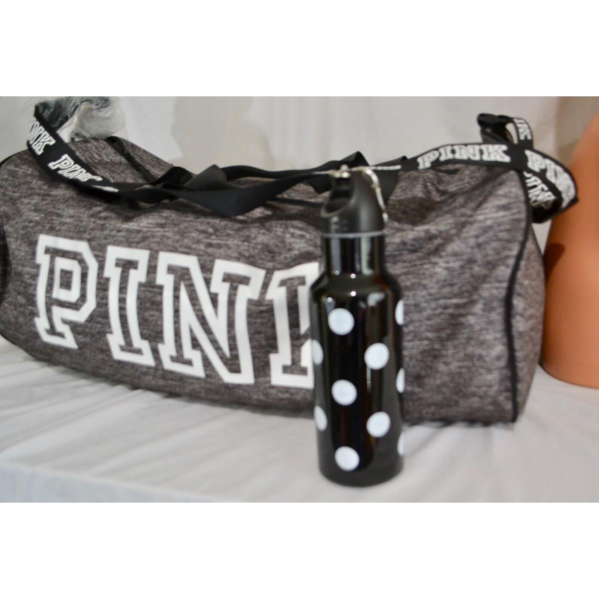 Victorias Secret Pink Graphic Weekender Water Bottle Set Gym Duffle Bag Tote