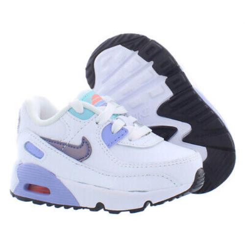 Nike Air Max 90 Ltr Se 2 Baby Girls Shoes Size 4 Color: White/lavender/teal