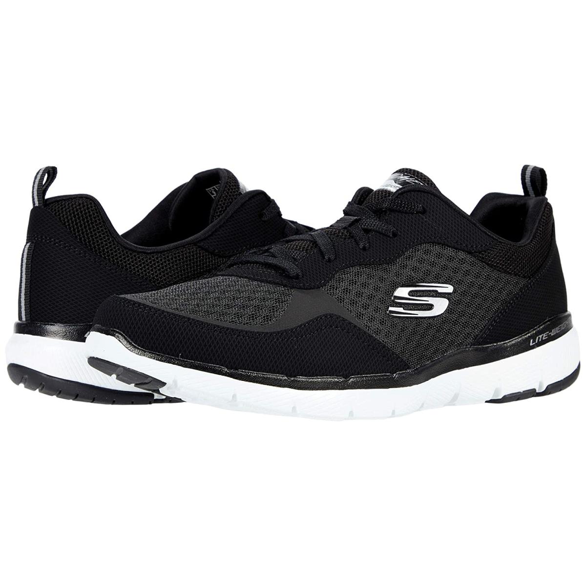 Woman`s Sneakers Athletic Shoes Skechers Flex Appeal 3.0-Go Forward Black/White