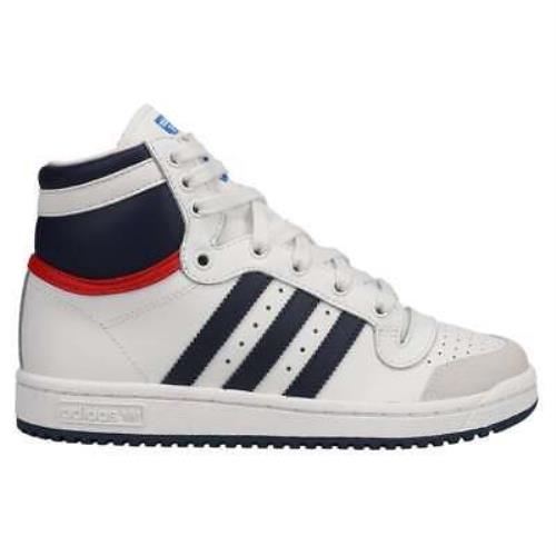 Adidas D74481 Ten Hi High Kids Boys Sneakers Shoes Casual - White - Size