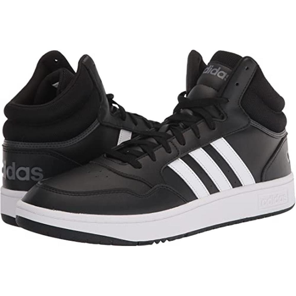 Man Adidas Hoops 3.0 Mid Basketball Shoe GW3020 Color Black/white/grey