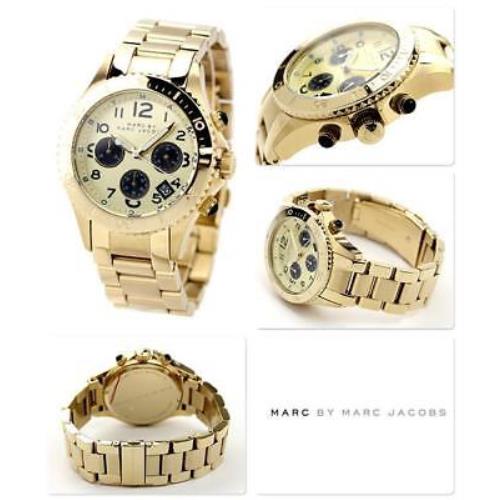 Marc Jacobs Gold Stainless Steel Rock Chronograph Bracelet WATCH-MBM3158