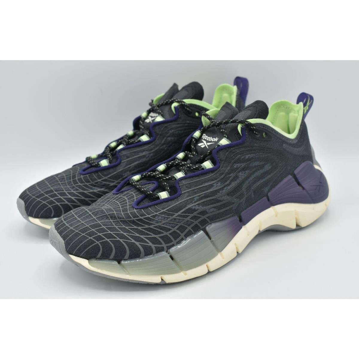 Reebok Womens Size 8 Zig Kinetica II Black Purple Mint Running Shoes Sneakers