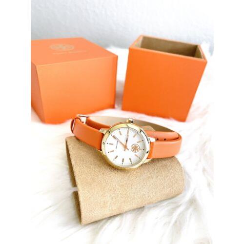 Tory Burch watch Collins - Ivory Dial, Orange Band, Gold Bezel 0