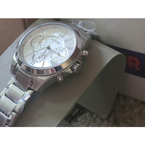 Fossil watch Modern Courier - Silver Dial, Silver Band, Silver Bezel 6