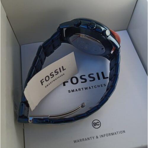 Fossil watch Sullivan Hybrid Smartwatch - Blue Dial, Blue Band, Blue Bezel 3