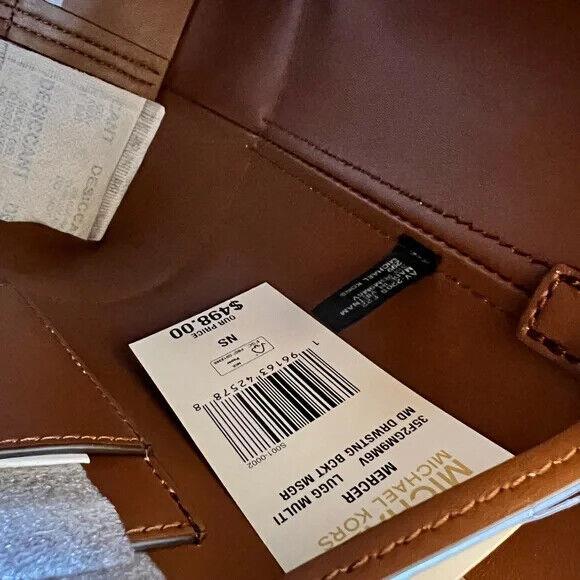 Michael Kors, Suri Medium Black Leather Brown Handle Bucket Messenger Hand  Bag